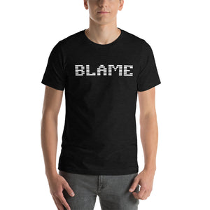 Blame Premium White Retro Logo Short-Sleeve T-Shirt