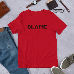 Blame Premium Black Retro Logo Short-Sleeve T-Shirt