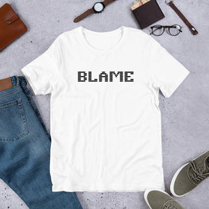 Blame Premium Black Retro Logo Short-Sleeve T-Shirt